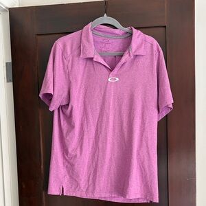 Oakley Men's Heather Pink Polo with Subtle Logo